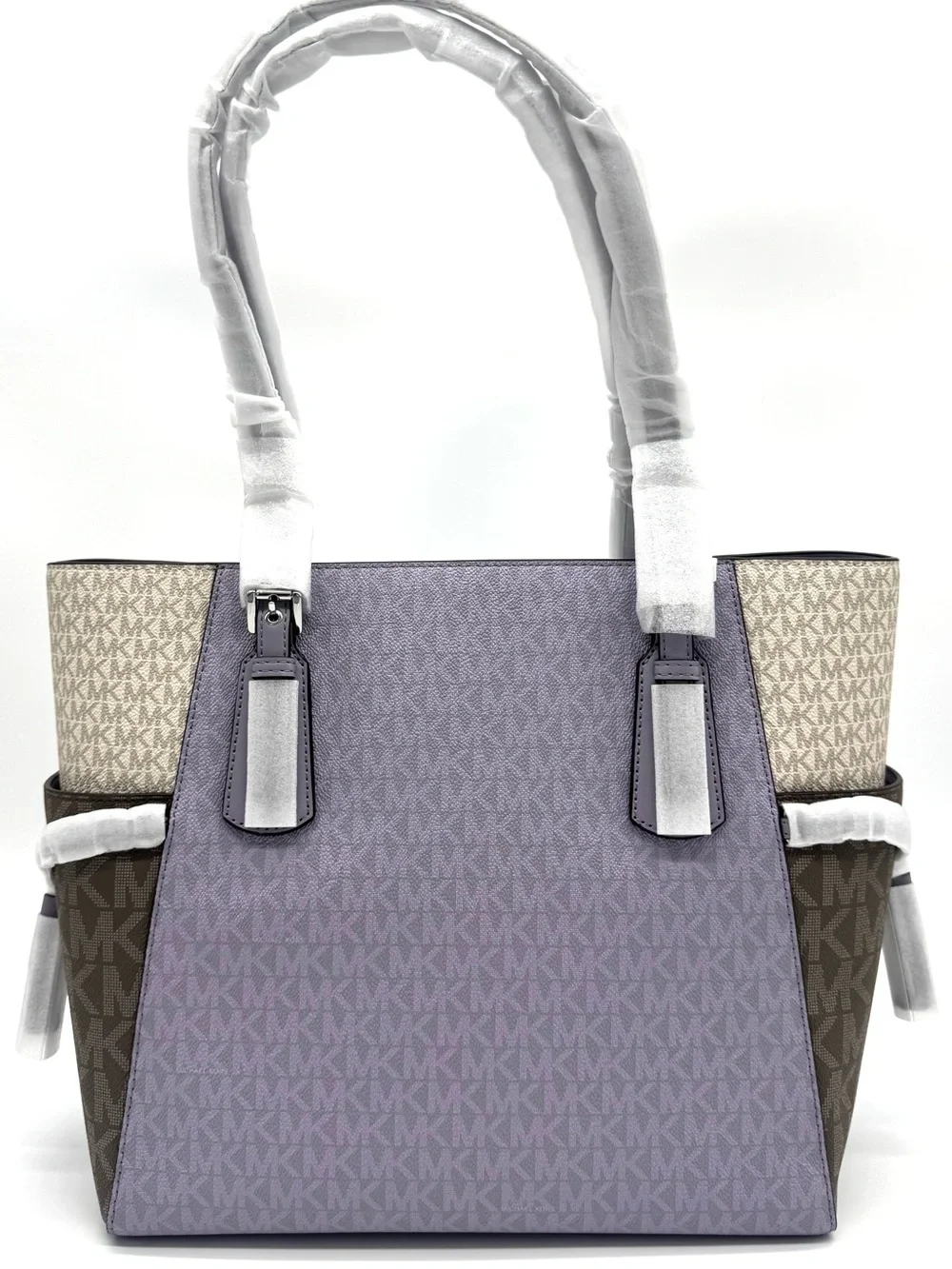 Michael Kors Voyager Large Color-Block Signature Logo Tote Bag - Lilac